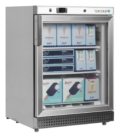 Congélateurs verticaux de vitrine Blanche 1 porte vitrée -24 à -10 °C - Tefcold - UF200SG