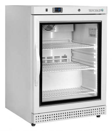 Congélateur à poser verticaux de vitrine blanc 1 porte vitrée - Tefcold - UF200VGW