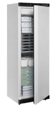 Armoire conglateur professionnelle ventile blanche avec une porte pleine 340 litres - 600 x 585 x 1855 mm
