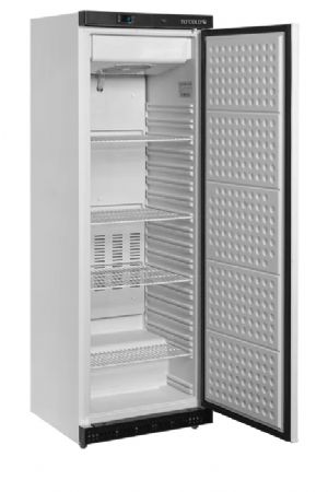 Armoire conglateur professionnelle ventile blanche avec une porte pleine 340 litres - 600 x 585 x 1855 mm