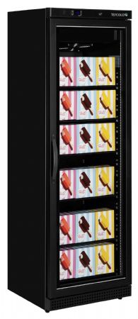Vitrine murale négative de supermarché noire 1 porte vitrée - Tefcold - UF400VGB