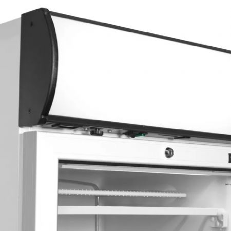 Conglateur vitr vertical pour supermarch 300 L Blanc avec canope - 595x640x1980 mm