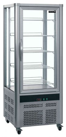 Armoire réfrigérée vitrée positive Inox avec 4 étagères 706x706x1800 mm - Tefcold - UPD200