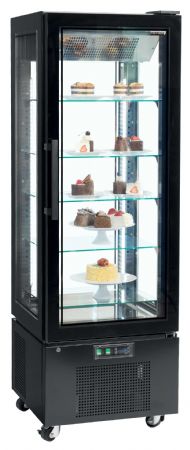 Armoire réfrigérée vitrée (froid positive) 1 porte vitrée noir 248 L +2 à +8 °C - Tefcold - UPD400-C