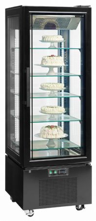 Armoire réfrigérée négative vitrée 650x650x1950 mm noire 5 tablettes en verre - Tefcold - UPD400-F
