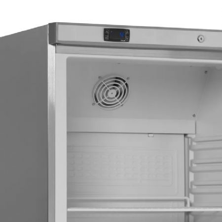 Armoire rfrigre positive inox avec une porte vitre 350 L - 600 x 585 x 1855 mm