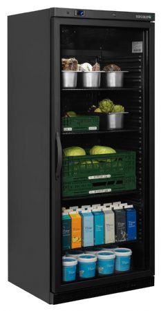 Réfrigérateur vitré GN2/1 - 1 porte vitrée noir 570 L +2 à +10 °C - Tefcold - UR600BG