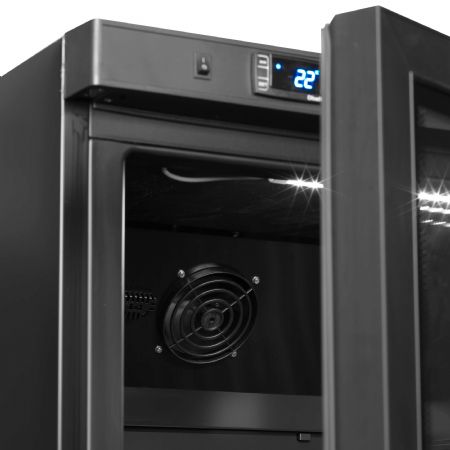 Réfrigérateur vitré GN2/1 - 1 porte vitrée noir 570 L +2 à +10 °C - Tefcold - UR600BG