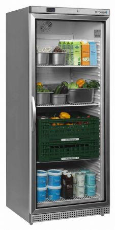 Réfrigérateur vitré GN2/1 - 1 porte vitrée inox 570 L +2 à +10 °C - Tefcold - UR600SG