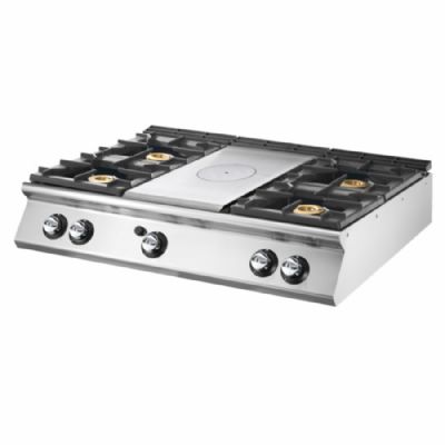 Plaque coup de feu gaz à poser avec 4 foyers puissance 24,4 kW Plaque coup de feu gaz à poser avec 4 foyers puissance 24,4 kW