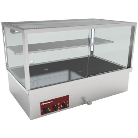 Vitrine chauffante à poser bain-marie 3x gn1/1