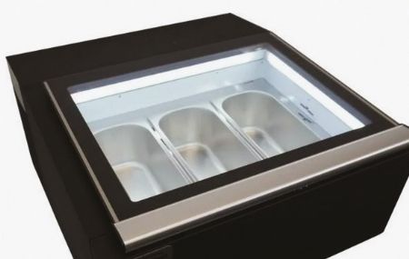 Vitrine à glace de comptoir noire 3 bacs 5 L -18/-16°C 670x750x392 mm - Coolhead - VBG 3B