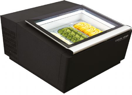 Vitrine à glace de comptoir noire 3 bacs 5 L -18/-16°C 670x750x392 mm - Coolhead - VBG 3B