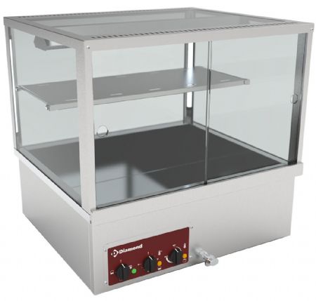 Bain-marie panoramique 2 bacs GN 1/1 700x650x675 mm - Diamond Promo - VBME-2X