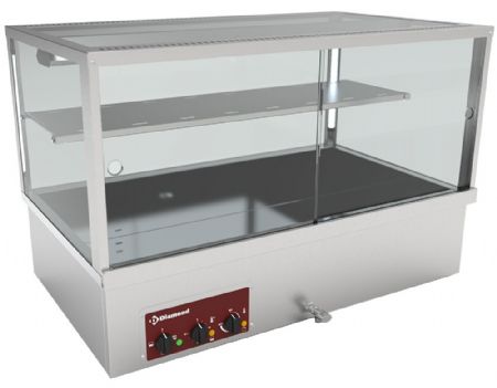 Bain-marie panoramique capacité 3 GN 1/1 1030x650x675 mm - Diamond Promo - VBME-3X