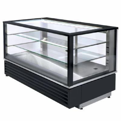 Vitrine chauffante ventilée panoramique noire - 1185x675x720mm Vitrine chauffante ventilée panoramique noire - 1185x675x720mm