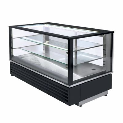Vitrine chauffante ventilée panoramique noire - 785x675x720mm Vitrine chauffante ventilée panoramique noire - 785x675x720mm