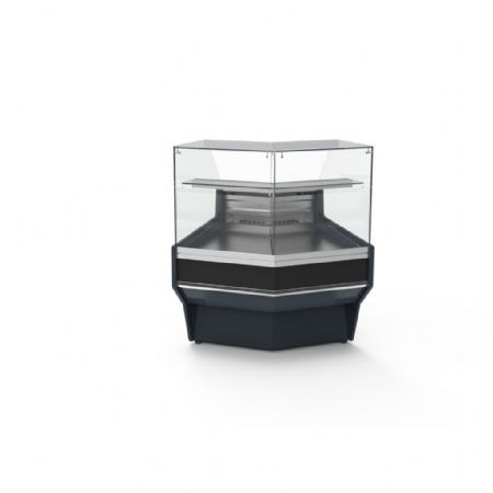 Vitrine d'angle neutre pour vitrines profondeur 940 mm avec angle intérieur 45° - Docriluc - VE-9N-AP45-RR