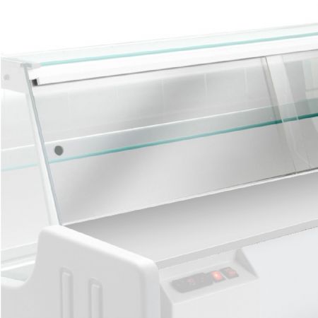 Comptoir vitrine rfrigr chargement  tiroirs vitre courbe sans rserve - GRIS/BLANC