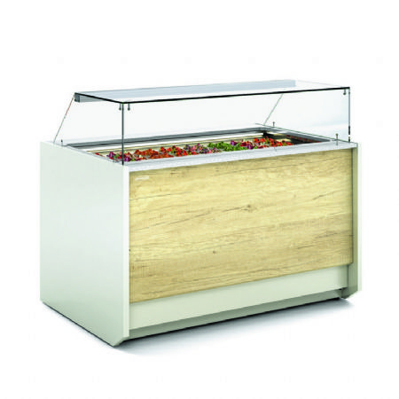 Vitrine avec vitre droite et saladette rfrigre 4xGN1/1 temprature -1 / +5C