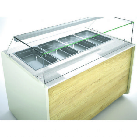 Vitrine avec vitre droite et saladette rfrigre 24xGN1/6 temprature -1 / +5C