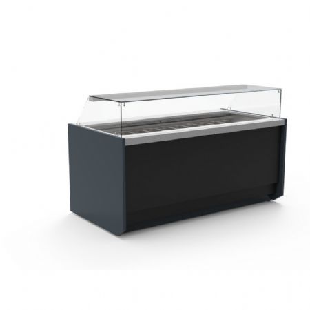 Saladette réfrigérée à capacité bacs 440x270 mm 2 portes vitrées et froid ventilée - Docriluc - VETB-10-20-TFGN1/1