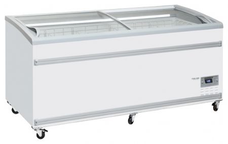 Congélateur horizontal professionnel blanc couvercle coulissant incurvé vitré 783 L - Coolhead - VF 1850SW Congélateur horizontal professionnel blanc couvercle coulissant incurvé vitré 783 L - Coolhead - VF 1850SW