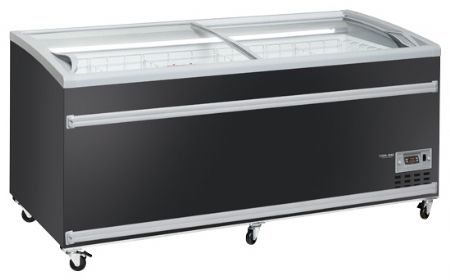 Congélateur horizontal professionnel noir double température couvercle coulissant incurvé vitré 783 L - Coolhead - VF 1900VB Congélateur horizontal professionnel noir double température couvercle coulissant incurvé vitré 783 L - Coolhead - VF 1900VB