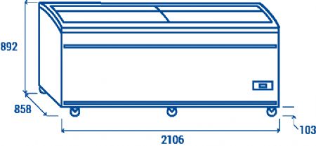 Conglateur bahut blanc 2 couvercles vitrs coulissants -15 / -18 C - 900 litres