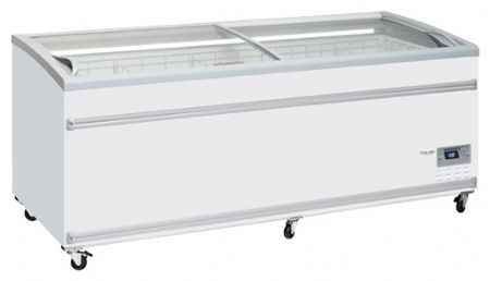 Congélateur horizontal professionnel blanc couvercle coulissant incurvé vitré 905 L - Coolhead - VF 2100SW Congélateur horizontal professionnel blanc couvercle coulissant incurvé vitré 905 L - Coolhead - VF 2100SW