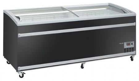 Congélateur horizontal professionnel noir double température couvercle coulissant incurvé vitré 905 L - Coolhead - VF 2200VB Congélateur horizontal professionnel noir double température couvercle coulissant incurvé vitré 905 L - Coolhead - VF 2200VB