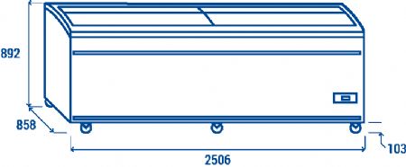 Conglateur bahut blanc 2 couvercles vitrs coulissants -15 / -18 C - 1100 litres