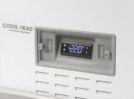 Congélateur horizontal professionnel blanc couvercle coulissant incurvé vitré 1100 L - Coolhead - VF 2500SW