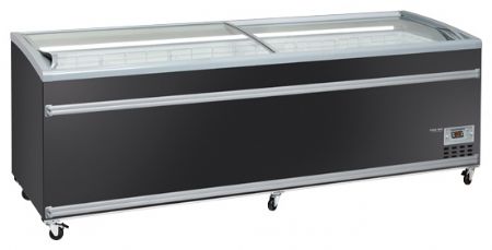 Congélateur horizontal professionnel noir double température couvercle coulissant incurvé vitré 1100 L - Coolhead - VF 2600VB Congélateur horizontal professionnel noir double température couvercle coulissant incurvé vitré 1100 L - Coolhead - VF 2600VB