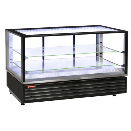 Vitrine chauffante professionnelle ventilée 2 niveaux noire monophasé 3 kW capacité EN 400x600 - Diamond Promo - VHDG-B1
