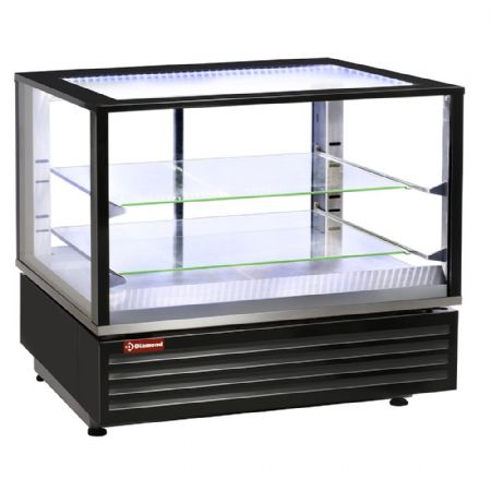 Vitrine chauffante professionnelle ventilée 2 niveaux noire 400x600 mm 3 kW - Diamond Promo - VHDP-B1
