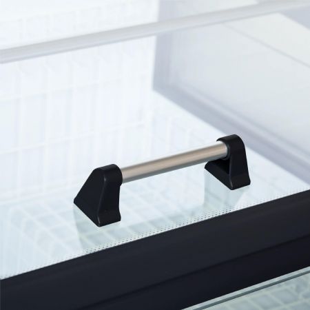 Rfrigrateur convertible en conglateur noir de supermarch avec 2 couvercles coulissants - 613 L
