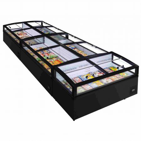 Rfrigrateur convertible en conglateur de supermarch avec 2 couvercles coulissants - 613 litres