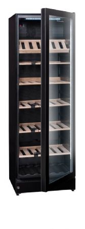 Cave  vins de vieillissement professionnelle 1 porte vitre noir - 195 bouteilles