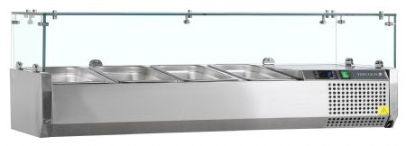 Vitrine réfrigérée GN1/4 inox 32 L +2 à +10 °C positive - Tefcold - VK33-120