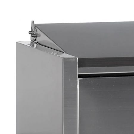 Vitrine rfrigre positive professionnelle en inox avec couvercle et 4 bacs GN 1/3 - 1200 x 395 x 260 mm