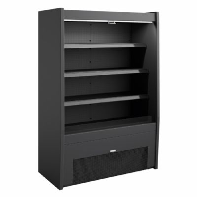 Vitrine murale réfrigérée libre service noire 3 niveaux avec rideau de nuit - 1280x660x1900mm Vitrine murale réfrigérée libre service noire 3 niveaux avec rideau de nuit - 1280x660x1900mm