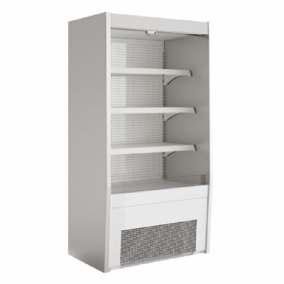 Vitrine murale réfrigérée libre service blanche 3 niveaux avec rideau de nuit - 980x660x1900mm Vitrine murale réfrigérée libre service blanche 3 niveaux avec rideau de nuit - 980x660x1900mm