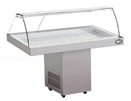 Vitrine réfrigérée à poissons froid statique 1410 mm roulettes et dégivrage automatique - Afi-Collin-Lucy - VP-149-K
