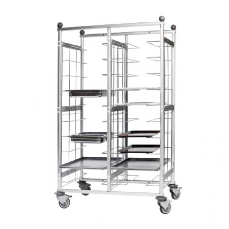 Chariot d’étagères GN en acier inoxydable à 20 niveaux charge maximale 240 kg