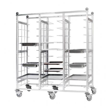 Chariot d’étagères à plateaux capacité 360 kg capacité 30 logements