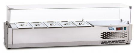 Saladette à Poser avec Vitrage 4 BACS GN 1/3 Positive - Sofraca - VR123V