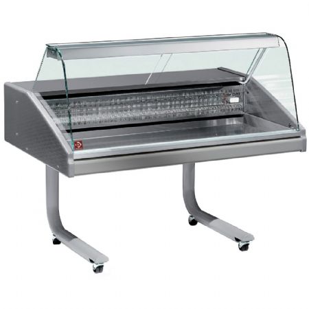 Vitrine transportable réfrigérée plan de travail inox et portillons coulissants 1500x980x1280 mm - Diamond - VR15-CR/R2