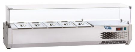 Saladette à Poser professionnelle sans couvercle 5 bacs GN 1/3 positive - Sofraca - VR153V