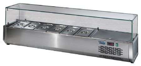 Saladette à Poser professionnelle avec couvercle 6 bacs GN 1/3 positive - Sofraca - VR163V